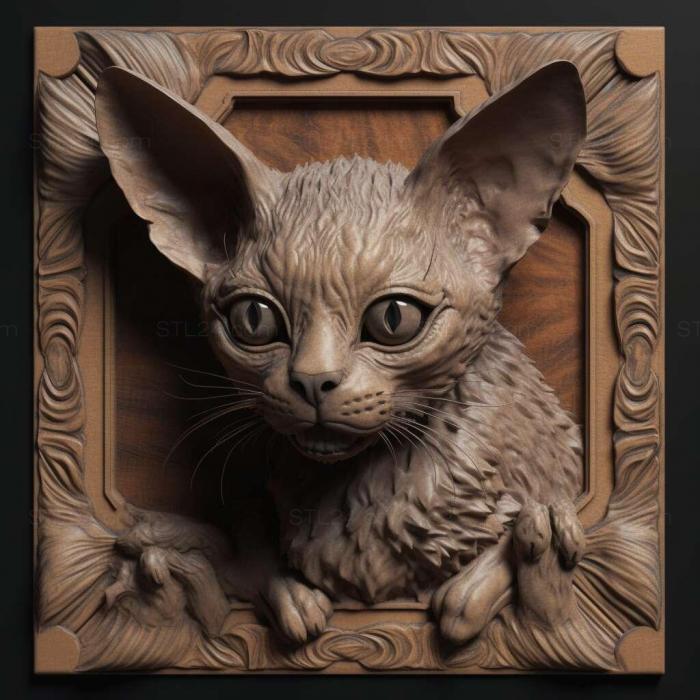 Nature and animals (st Lykoi cat 2, NATURE_454) 3D models for cnc